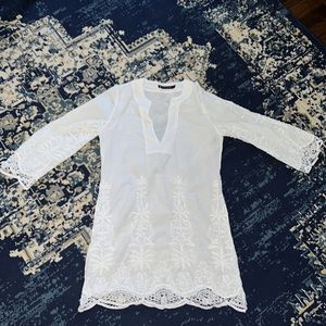 🤍Vix🤍 PRISTINE gorgeous white cotton coverup/dress. Size L.